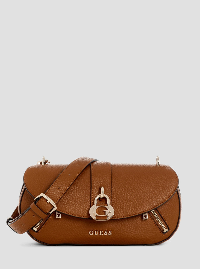 Brown Jessa Flap Crossbody Bag | GUESS