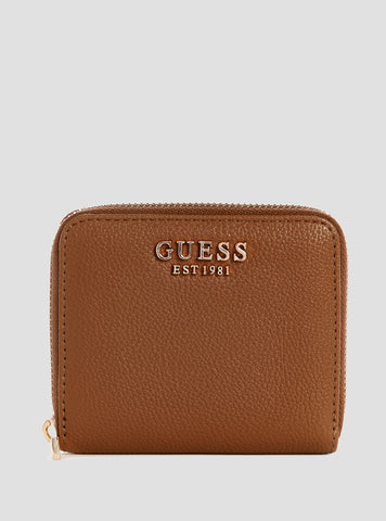 Brown Laurel Small Zip Wallet