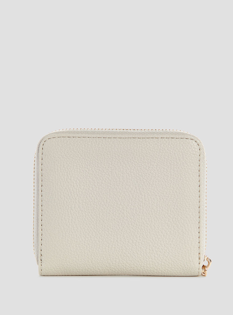 White Laurel Small Zip Wallet | GUESS