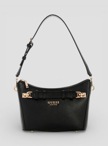 GUESS Womens Black Gregoria Top Zip Shoulder Bag BG854617 Front View