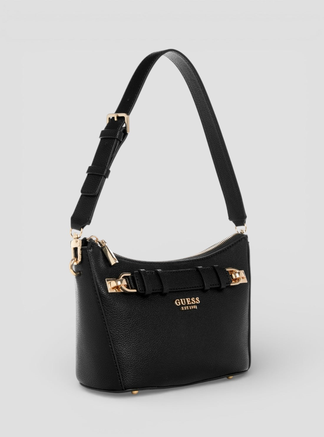 Black Gregoria Top Zip Shoulder Bag | GUESS