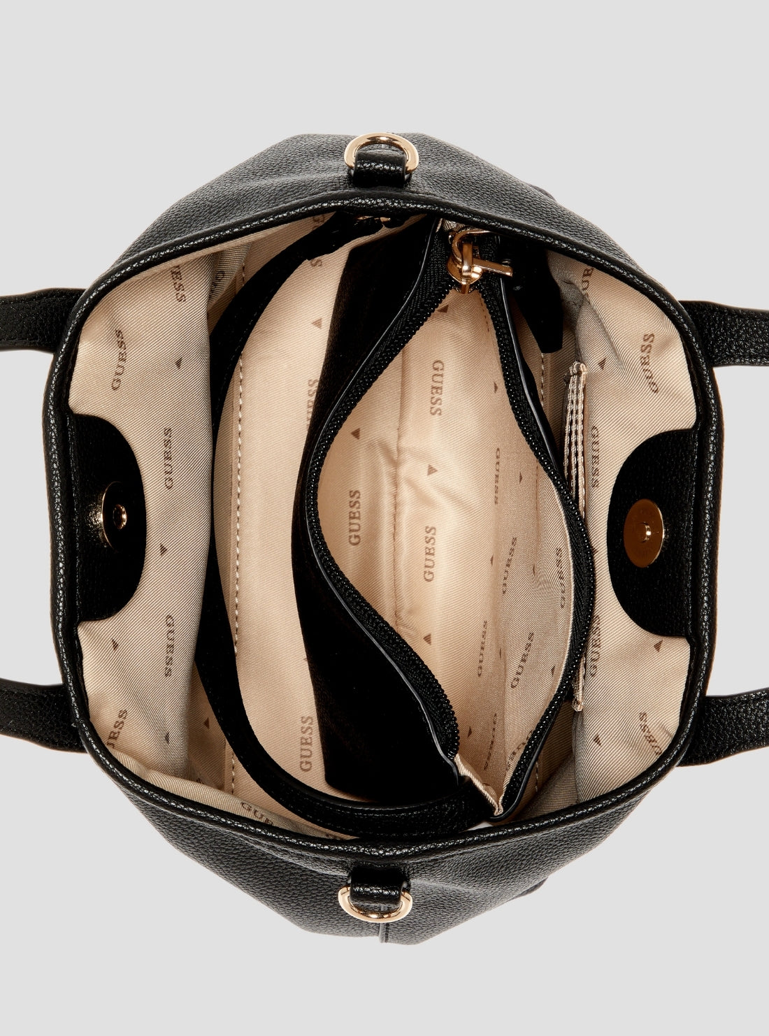 GUESS Womens Black Latona II Mini Tote Bag BG869175 Inside View