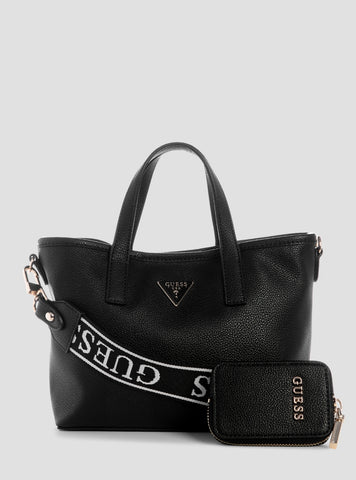 GUESS Womens Black Latona II Mini Tote Bag BG869175 Front View