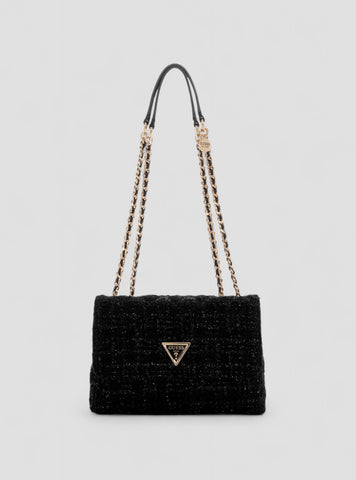 GUESS Womens Black Giully Convertible Crossbody Bag BG874820 Front View