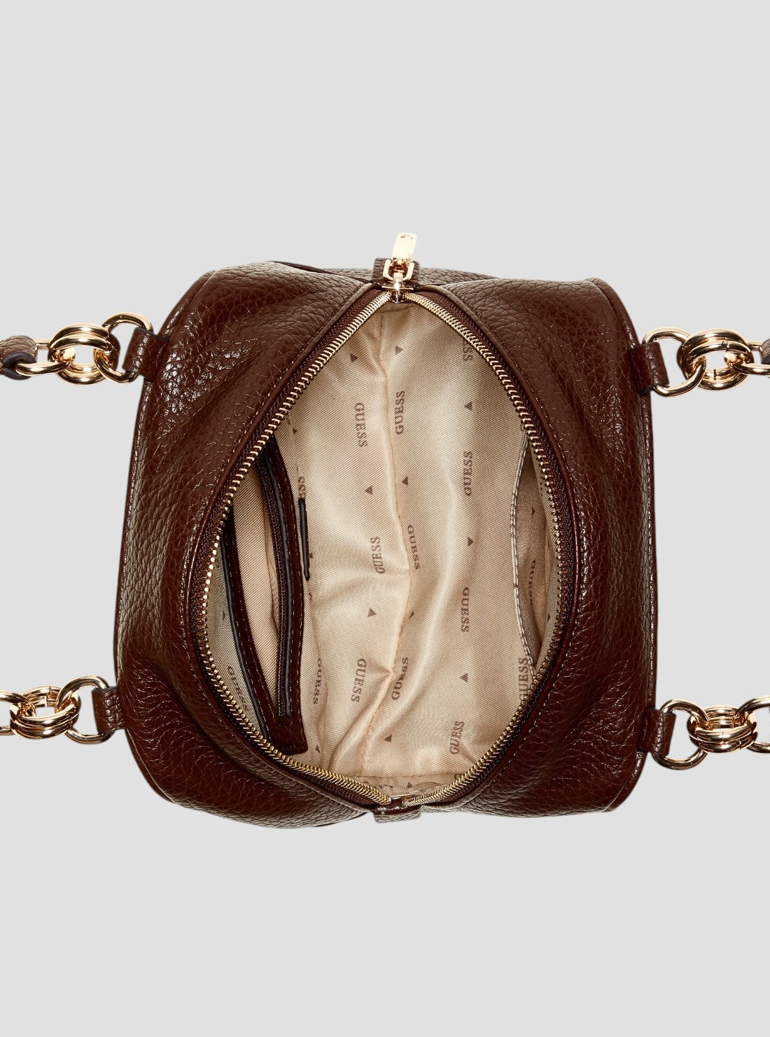 GUESS Womens Brown Marsha Box Shoulder Bag BG950117 Inside View