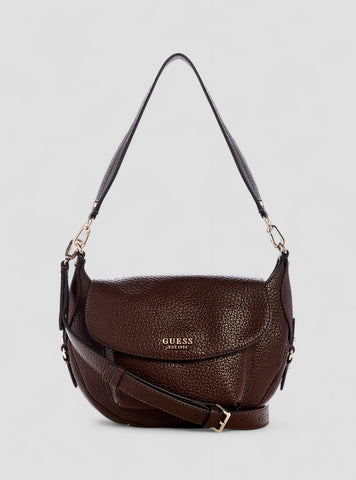 GUESS Womens Brown Marsha Flap Shoulder Bag BG950119 Front View