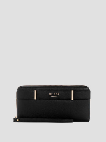 Black Anadela Large Zip Wallet