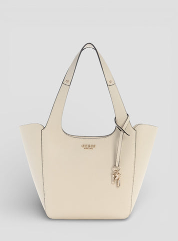 GUESS Womens Beige Helina Tote Bag BG964022 Front View