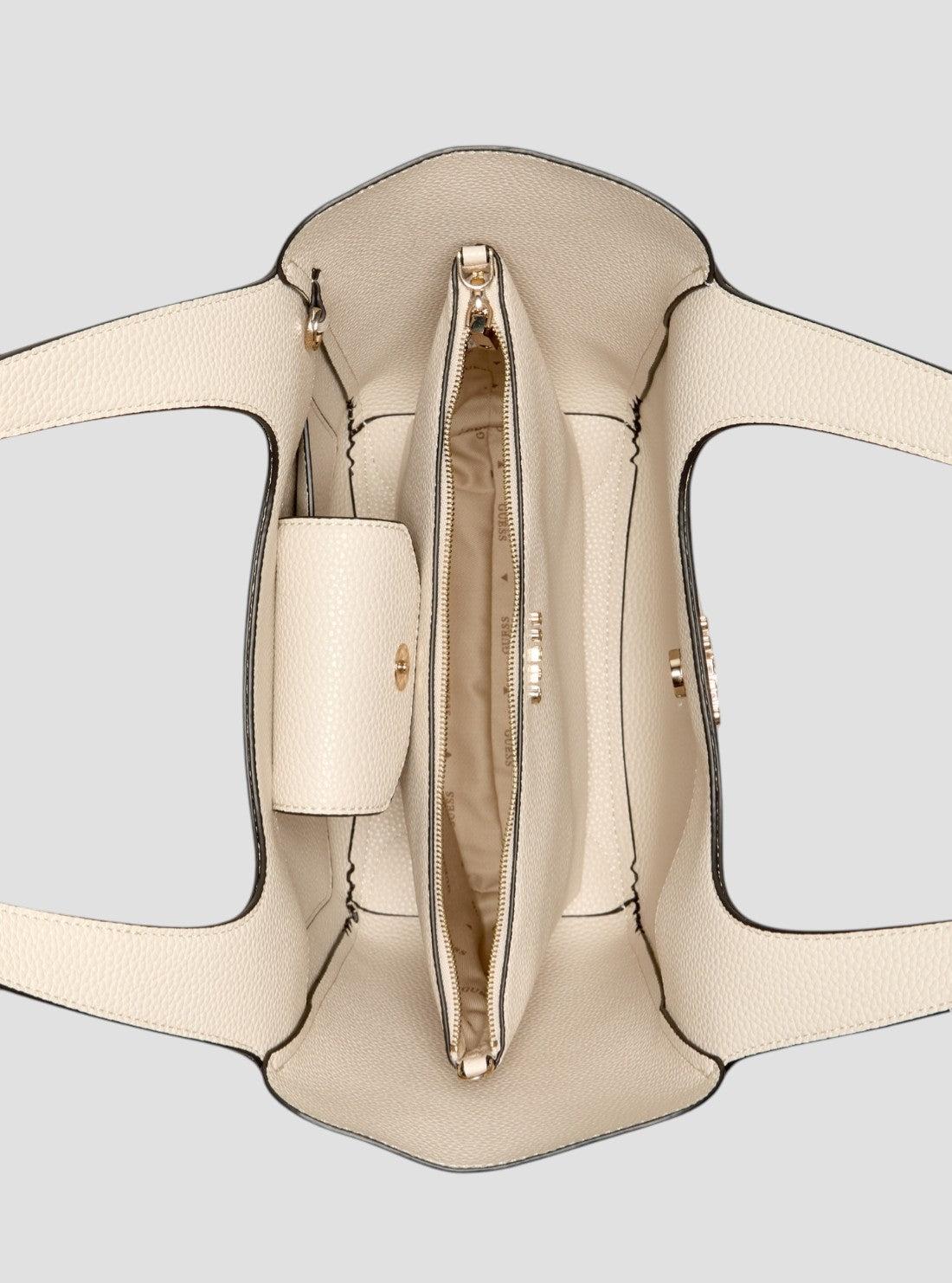 GUESS Womens Beige Helina Tote Bag BG964022 Inside View