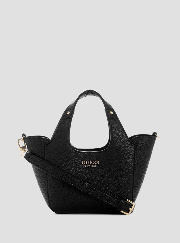 GUESS Womens Black Helina Mini Tote Bag BG964075 Front View