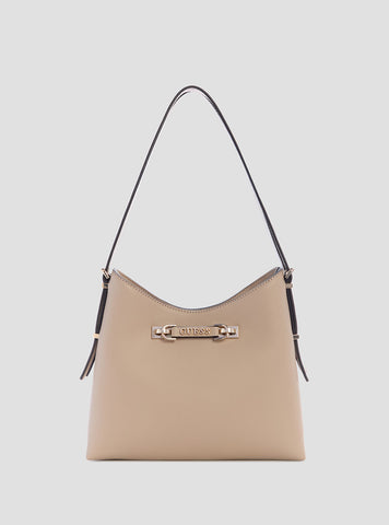 GUESS Womens Beige Lefia Hobo Bag BG964401 Front View