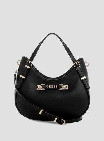 GUESS Womens Black Lefia Small Satchel Bag BG964405 Front View