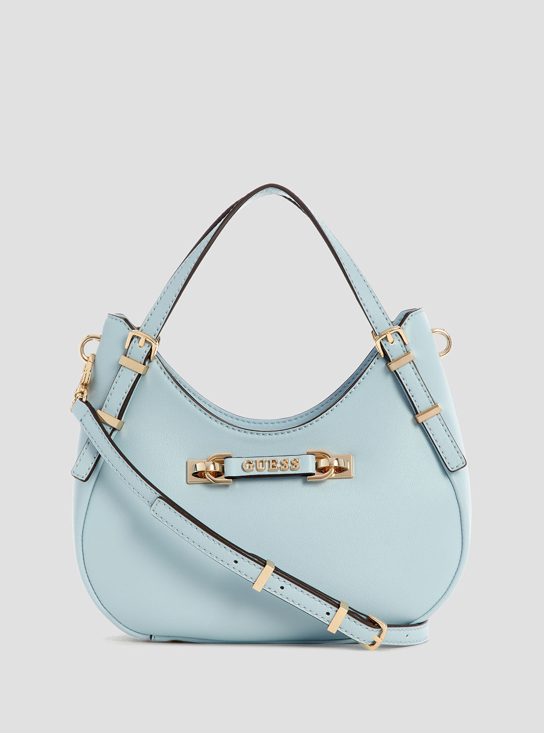 GUESS Womens Blue Lefia Small Satchel Bag BG964405 Front View