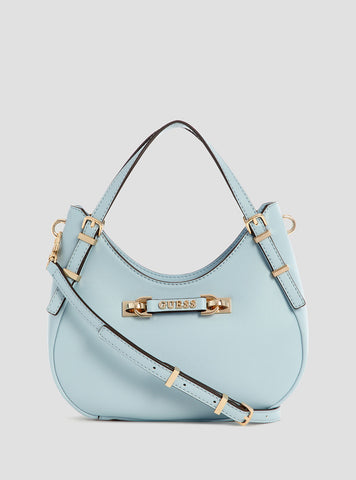 GUESS Womens Blue Lefia Small Satchel Bag BG964405 Front View