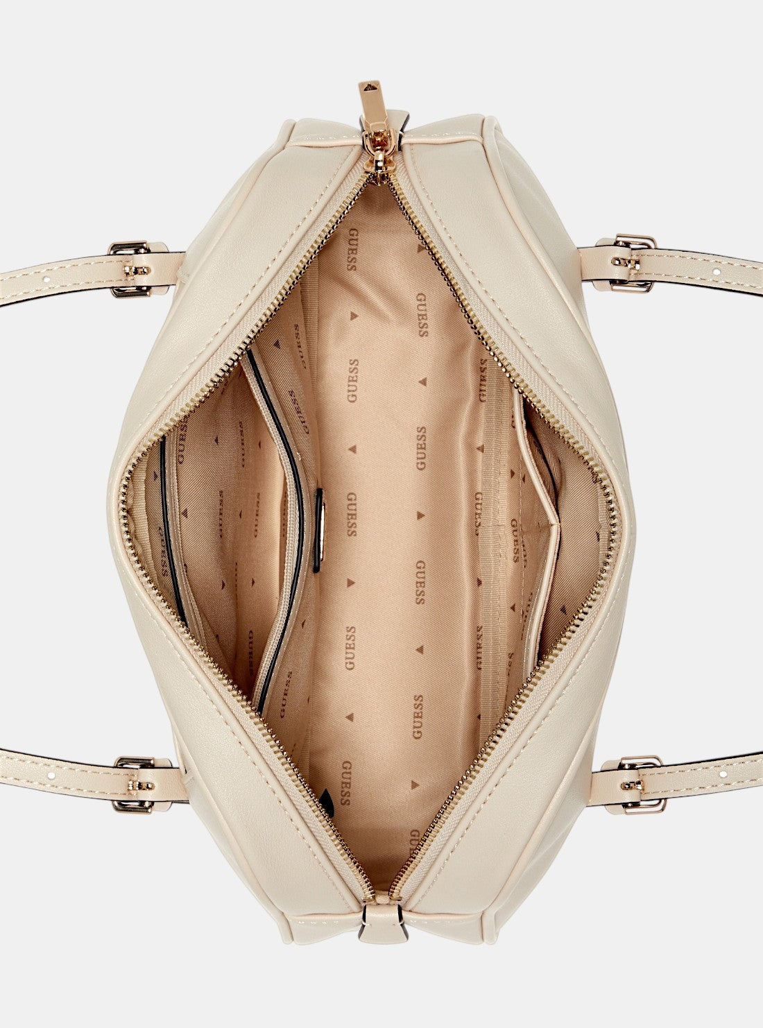 GUESS Womens White Cerelia Shoulder Satchel Bag BG964508 Inside View