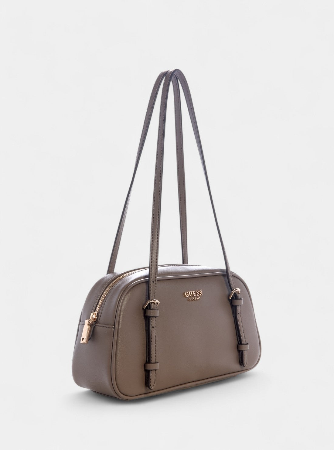 GUESS Womens Brown Cerelia Shoulder Satchel Bag BG964508 Front View Front Side View