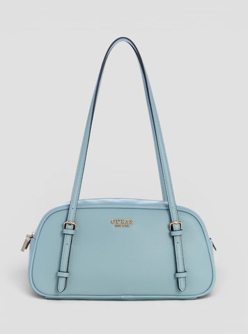 GUESS Womens Blue Cerelia Shoulder Satchel Bag BG964508 Front View