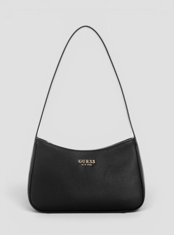 GUESS Womens Black Cerelia Top Zip Shoulder Bag BG964517 Front View