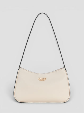 GUESS Womens Bone Cerelia Top Zip Shoulder Bag BG964517 Front View