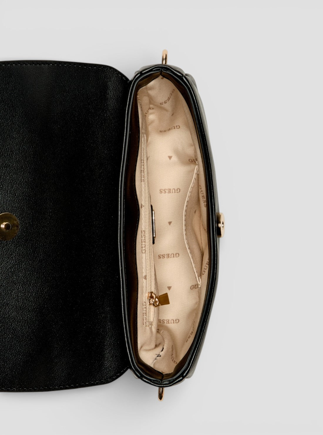 GUESS Womens Black Cerelia Shoulder Satchel Bag BG964519 Inside View