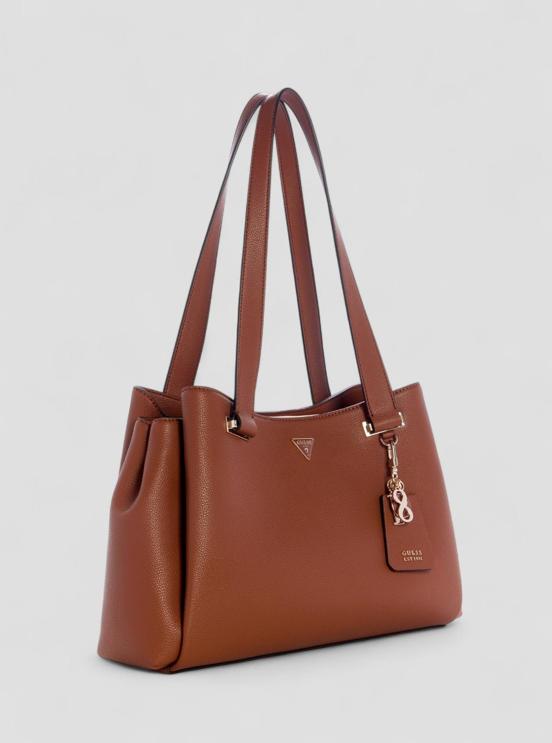 GUESS Womens Brown Evie Girlfriend Carryall BG966422 Front Side View