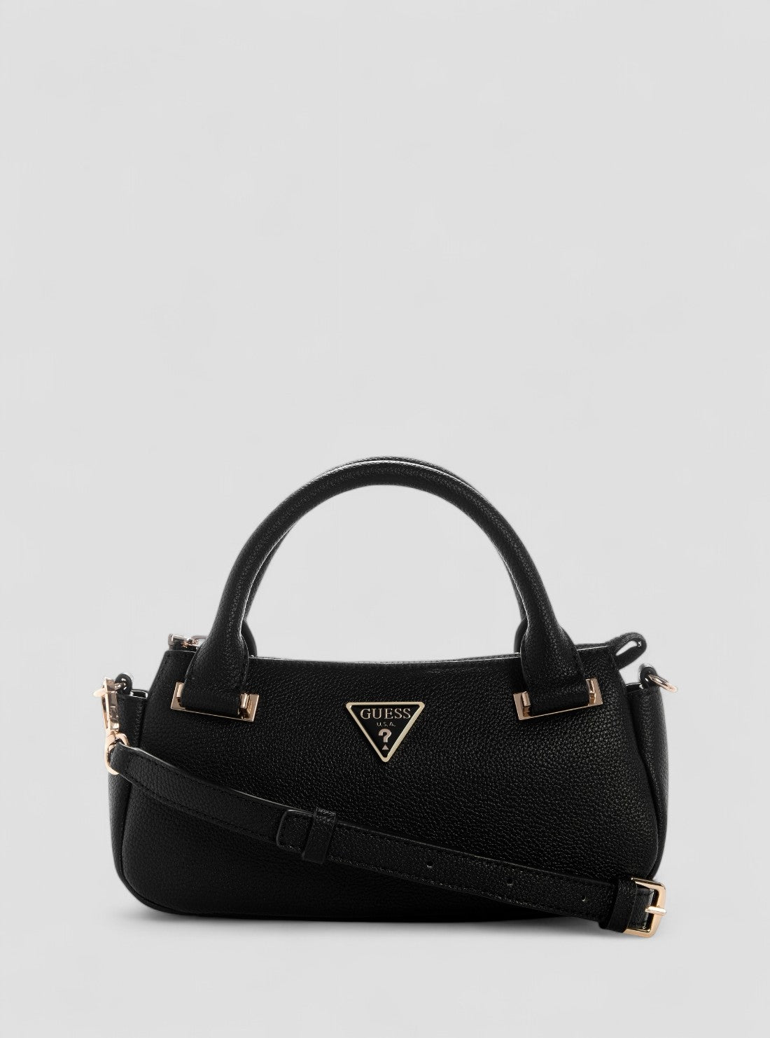 GUESS Womens Black Evie Mini Satchel Bag BG966476 Front View