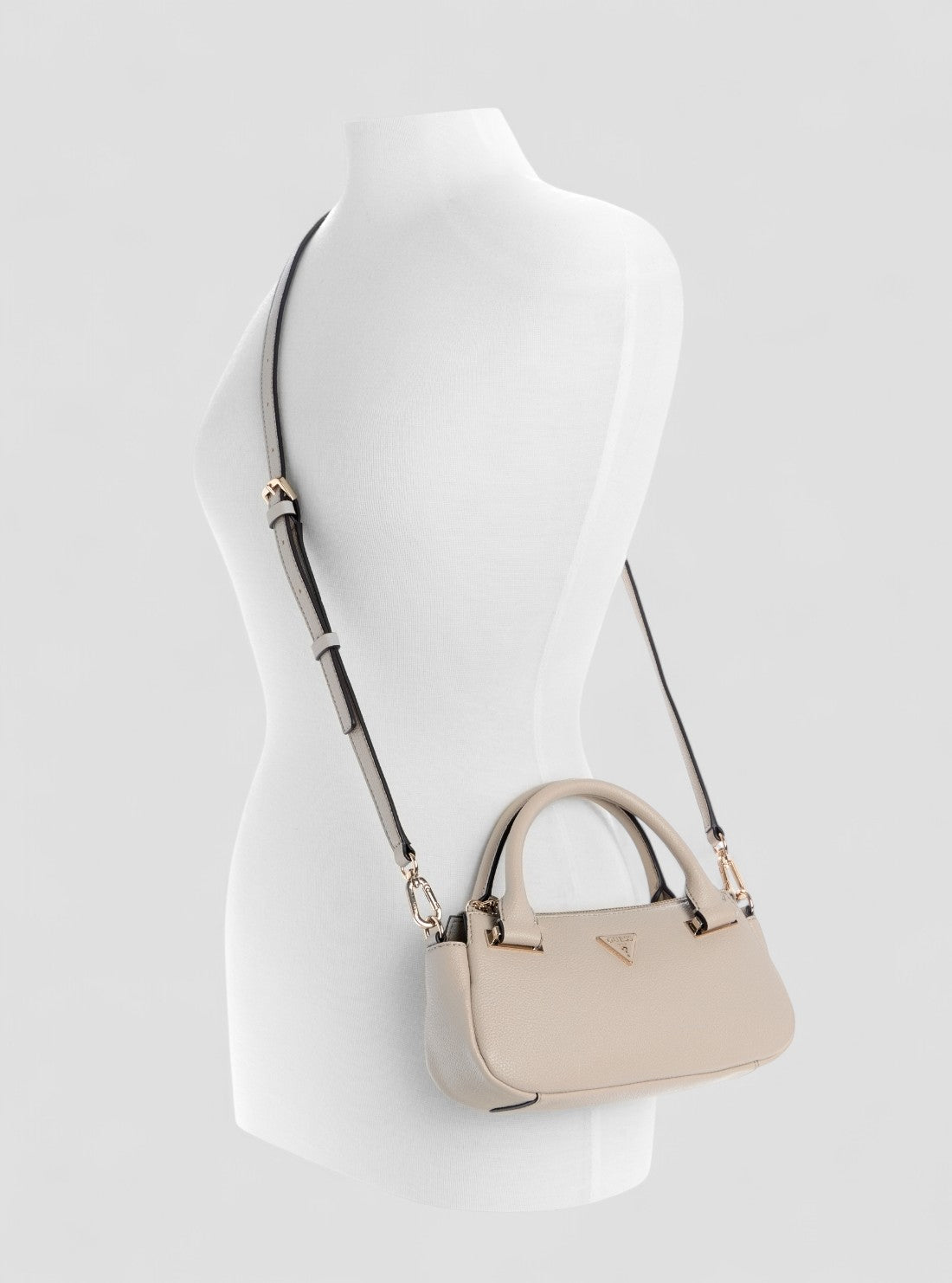 GUESS Womens Beige Evie Mini Satchel Bag BG966476 Full View