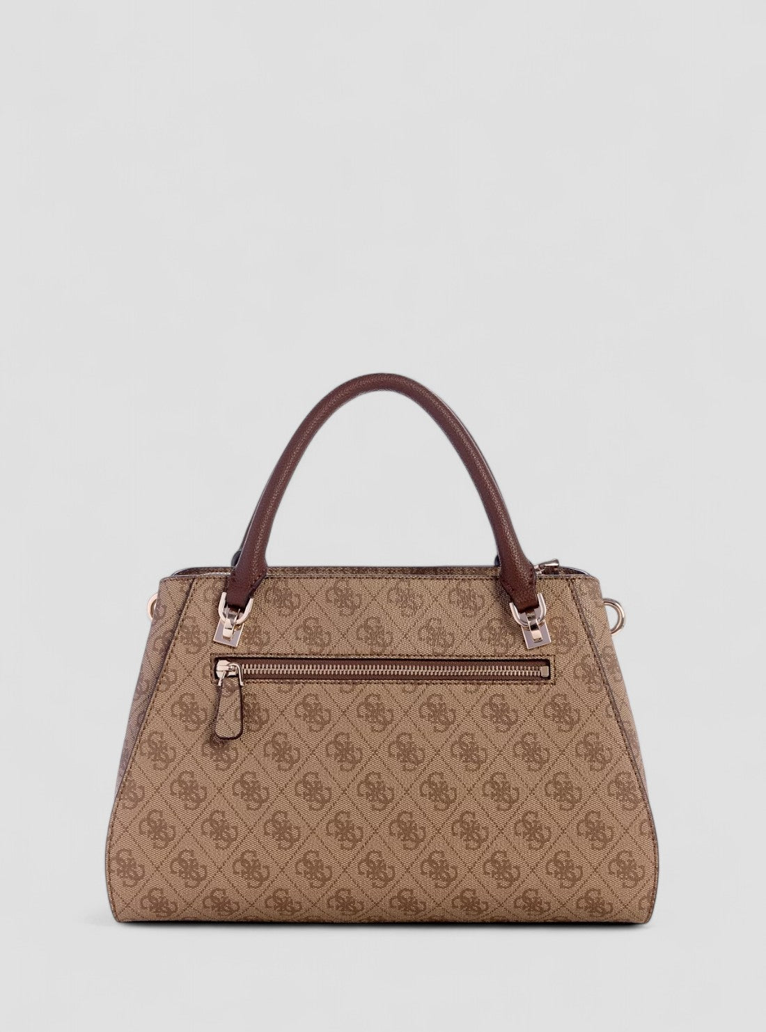 GUESS Womens Brown Logo Noelle Luxury Satchel Bag BG967207 Back View