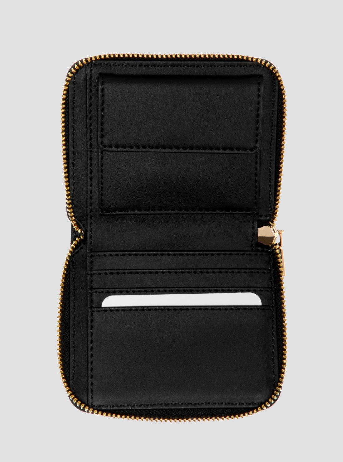GUESS Womens Black Logo Noelle II Small Zip Around Wallet BG9672137 Inside View