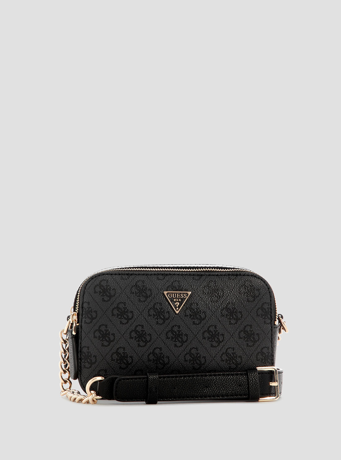 GUESS Womens Black Logo Noelle Camera Crossbody Bag BG967213 Front View