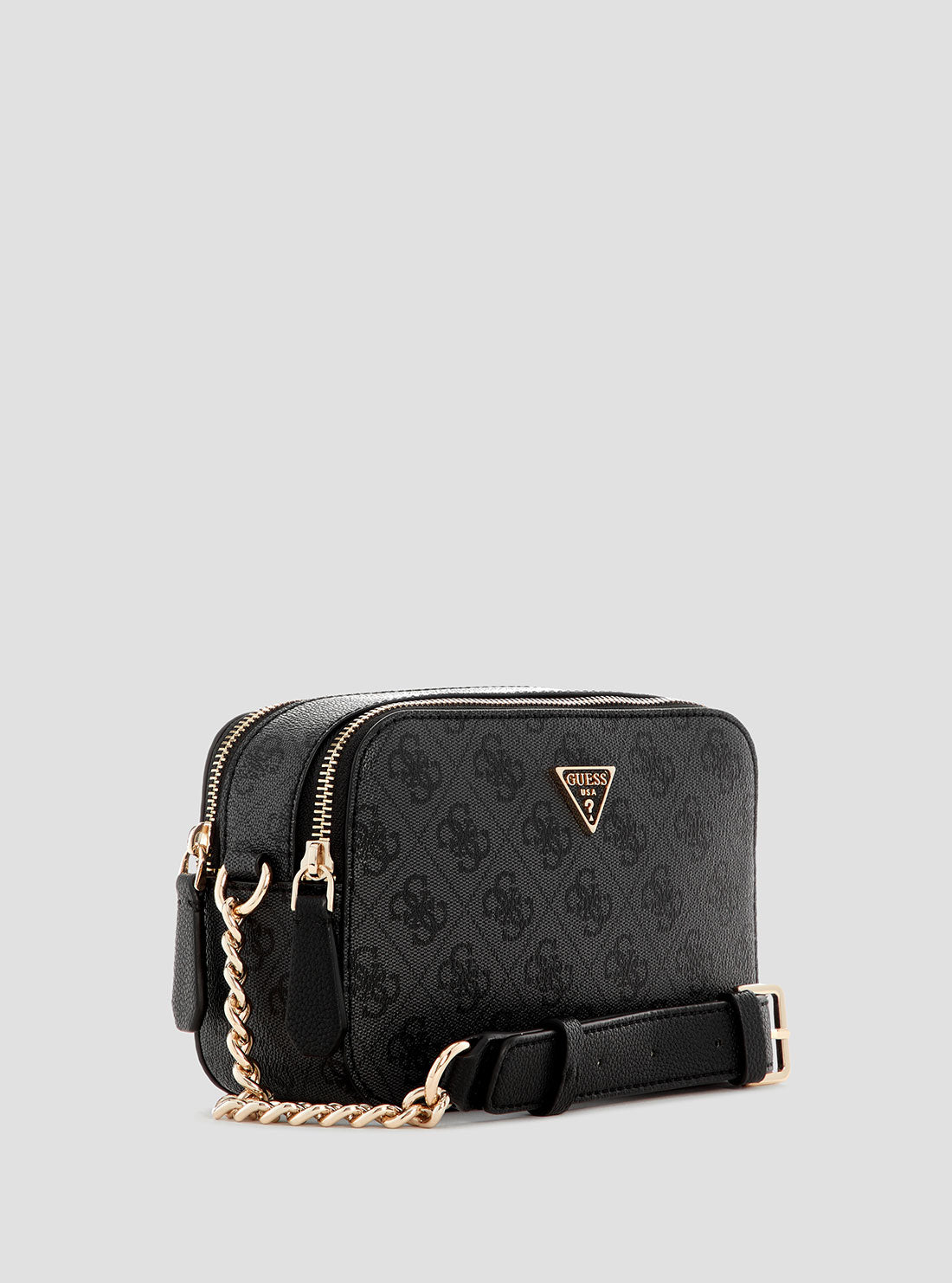 GUESS Womens Black Logo Noelle Camera Crossbody Bag BG967213 Front Side View