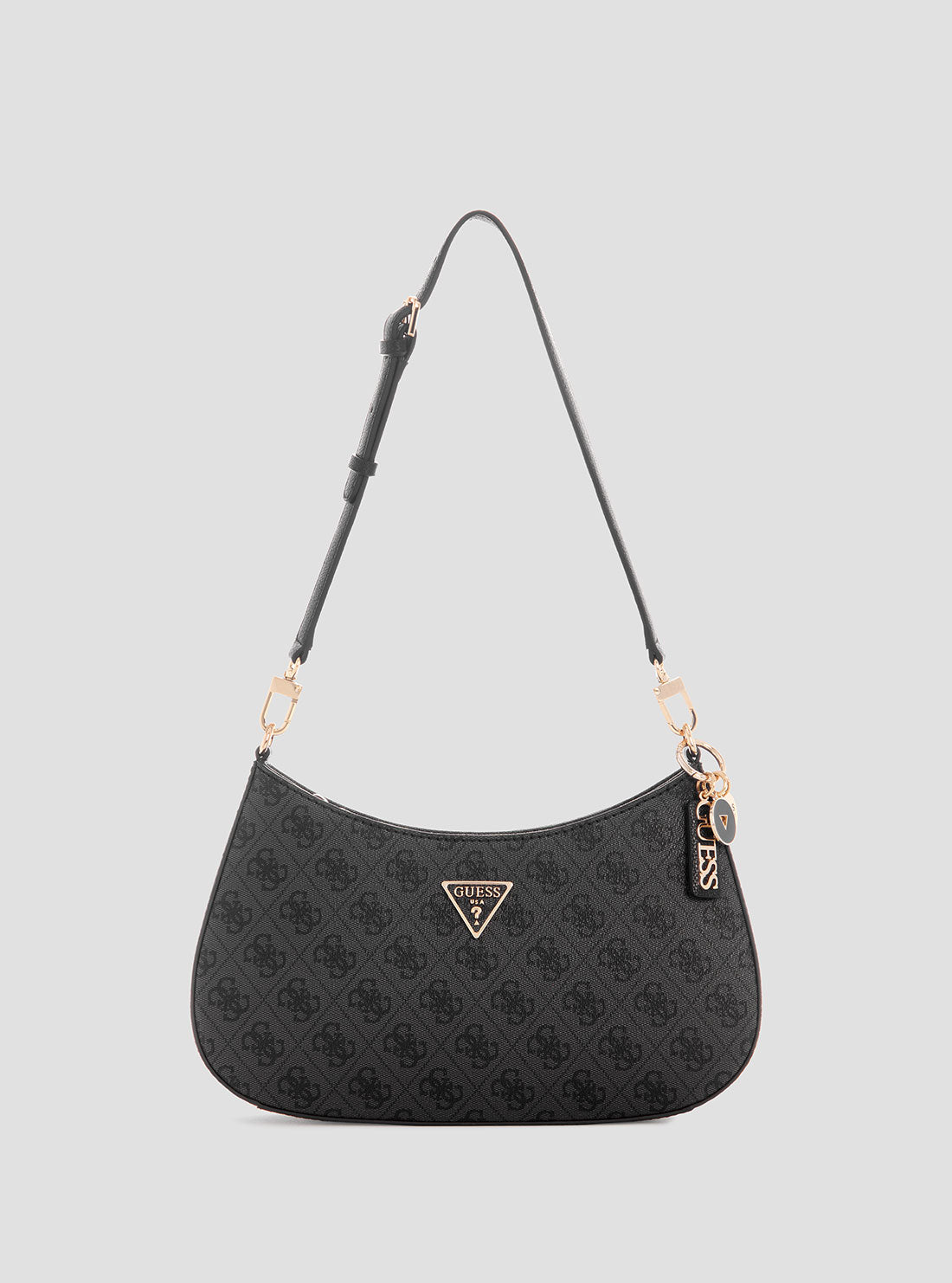 Black Logo Noelle Top Zip Shoulder Bag | GUESS