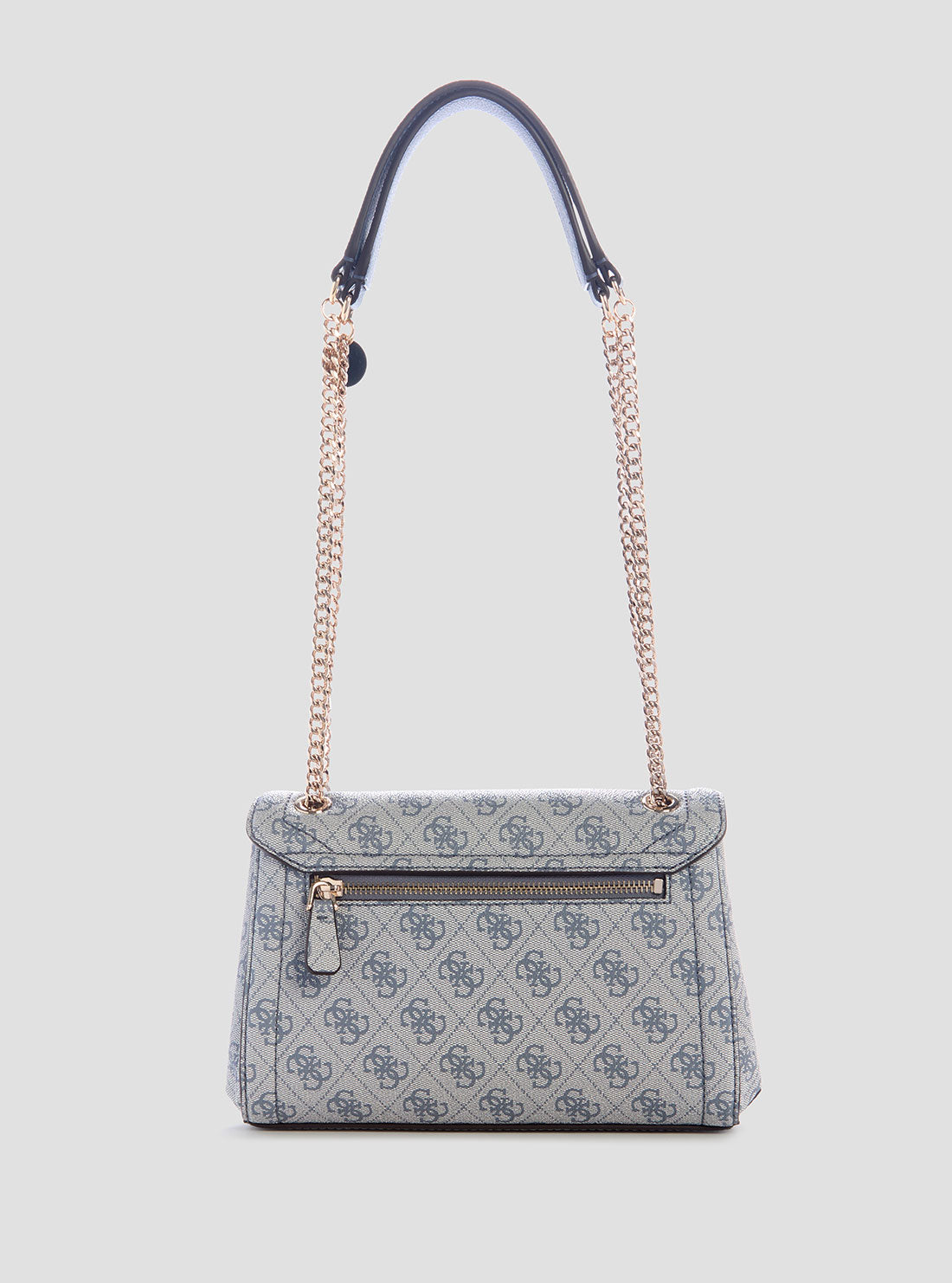 GUESS Womens Blue Logo Noelle Crossbody Flap Bag BG967221 Back View