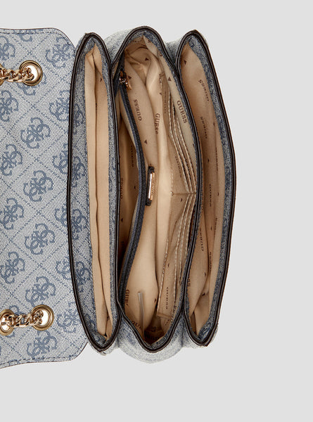 Blue Logo Noelle Crossbody Flap Bag GUESS - Main Image