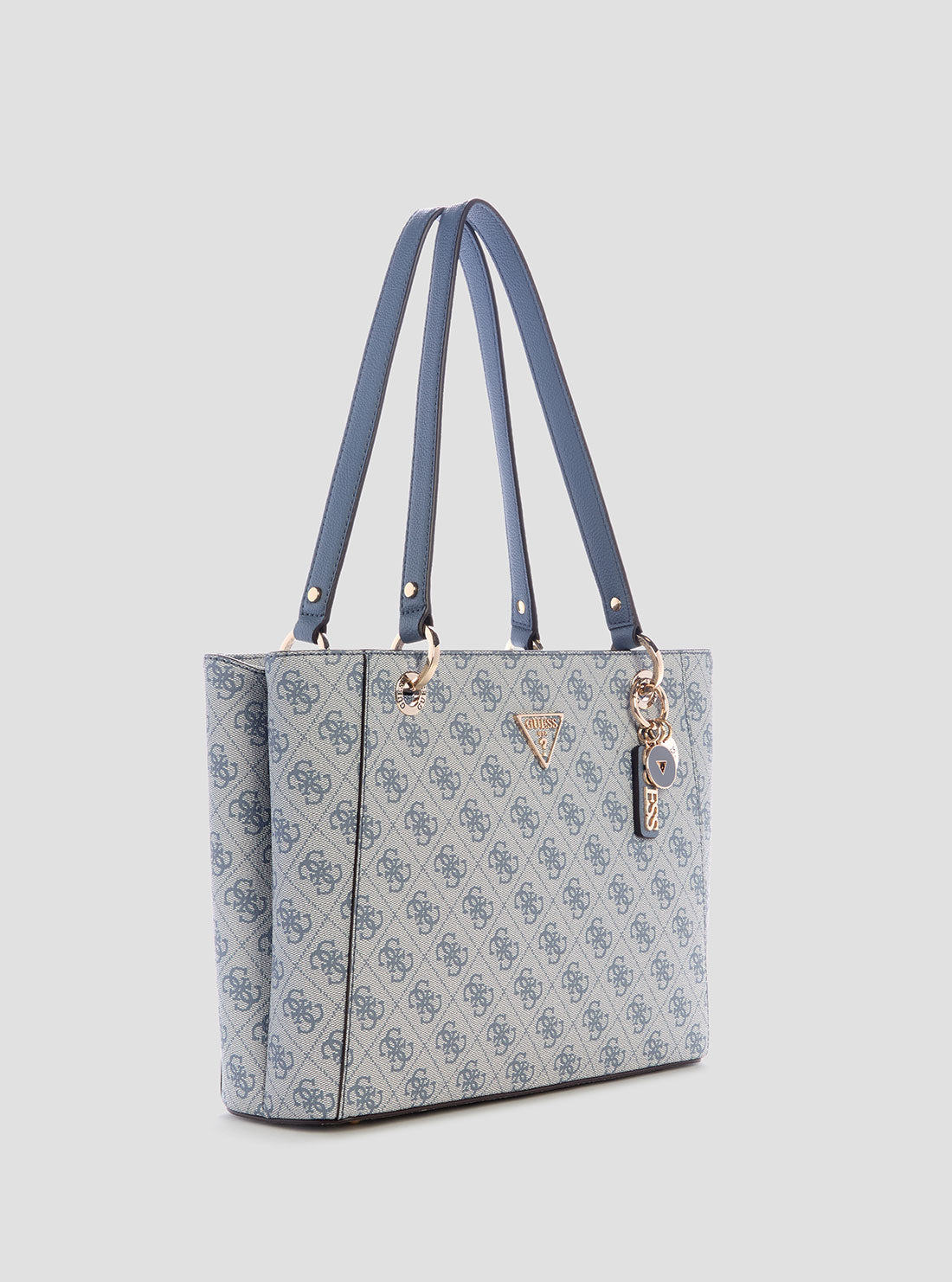 GUESS Womens Blue Logo Noelle Small Tote BG967224 Front Side View