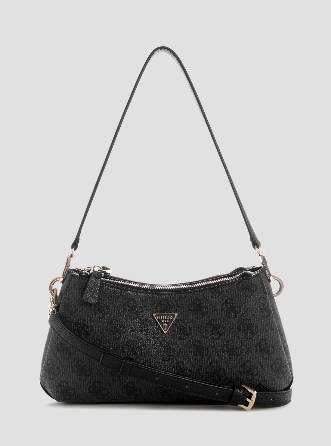 GUESS Womens Black Logo Noelle Shoulder Crossbody Bag BG967273 Front View