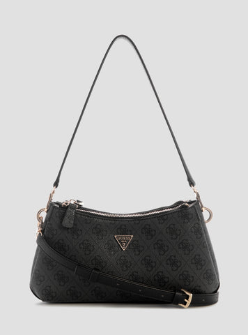 GUESS Womens Black Logo Noelle Shoulder Crossbody Bag BG967273 Front View