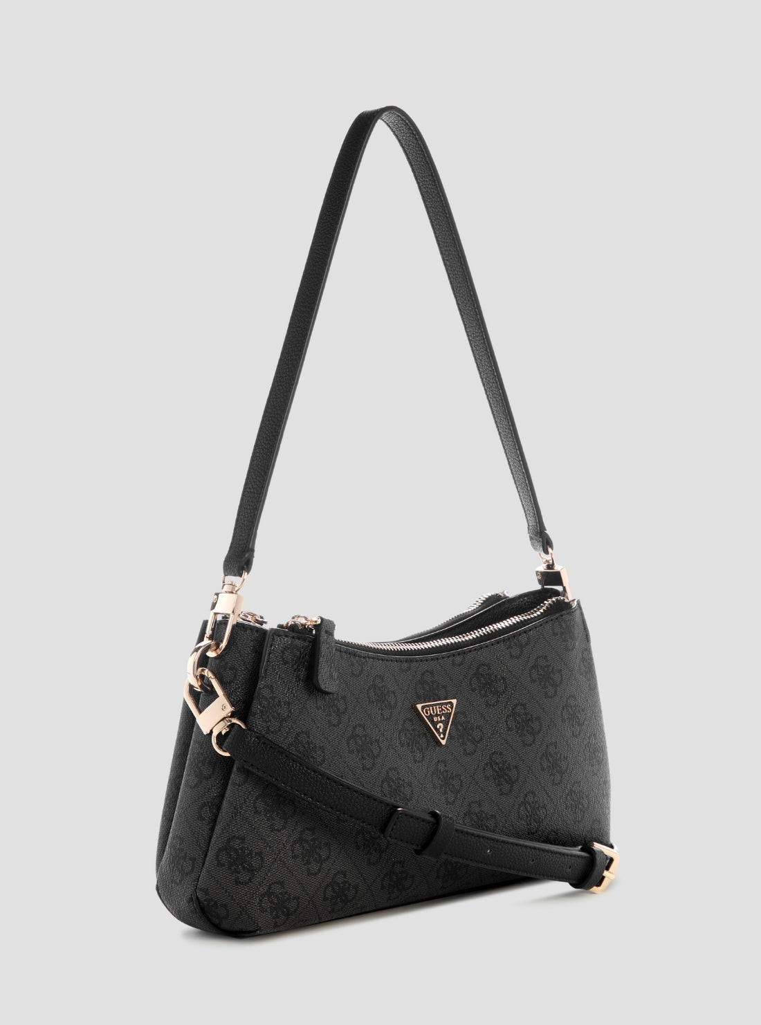 GUESS Womens Black Logo Noelle Shoulder Crossbody Bag BG967273 Side View