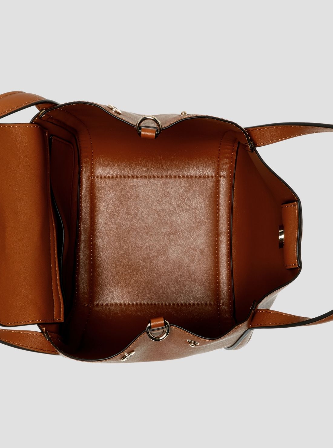 GUESS Womens Brown Coleen Small Satchel Bag BG973905 Inside View