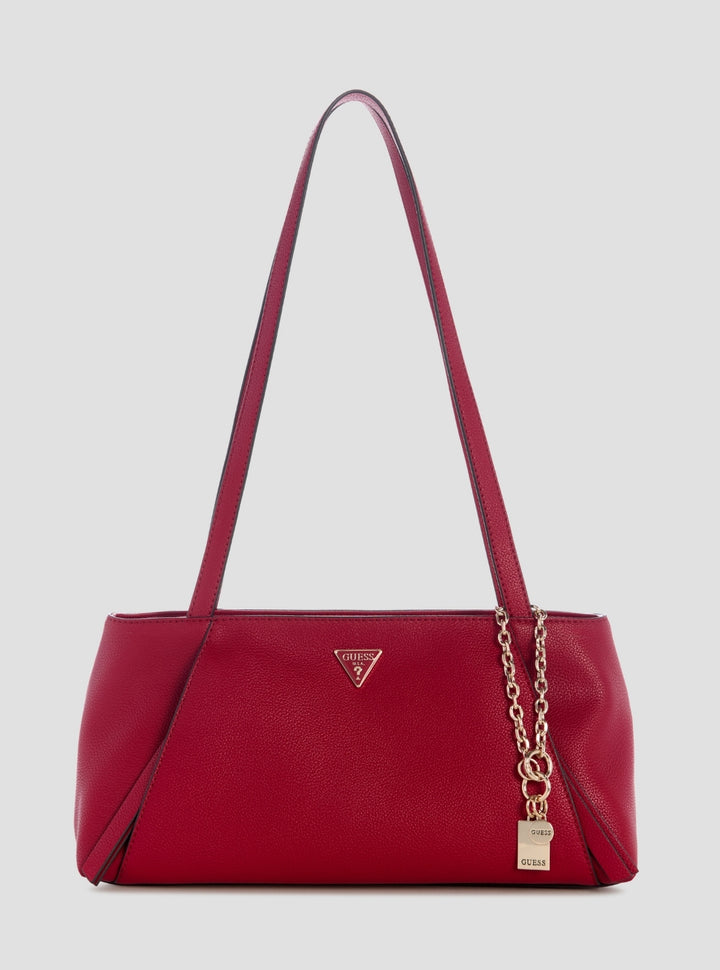 GUESS Womens Red Devon Shoulder Satchel Bag BG974509 Front View