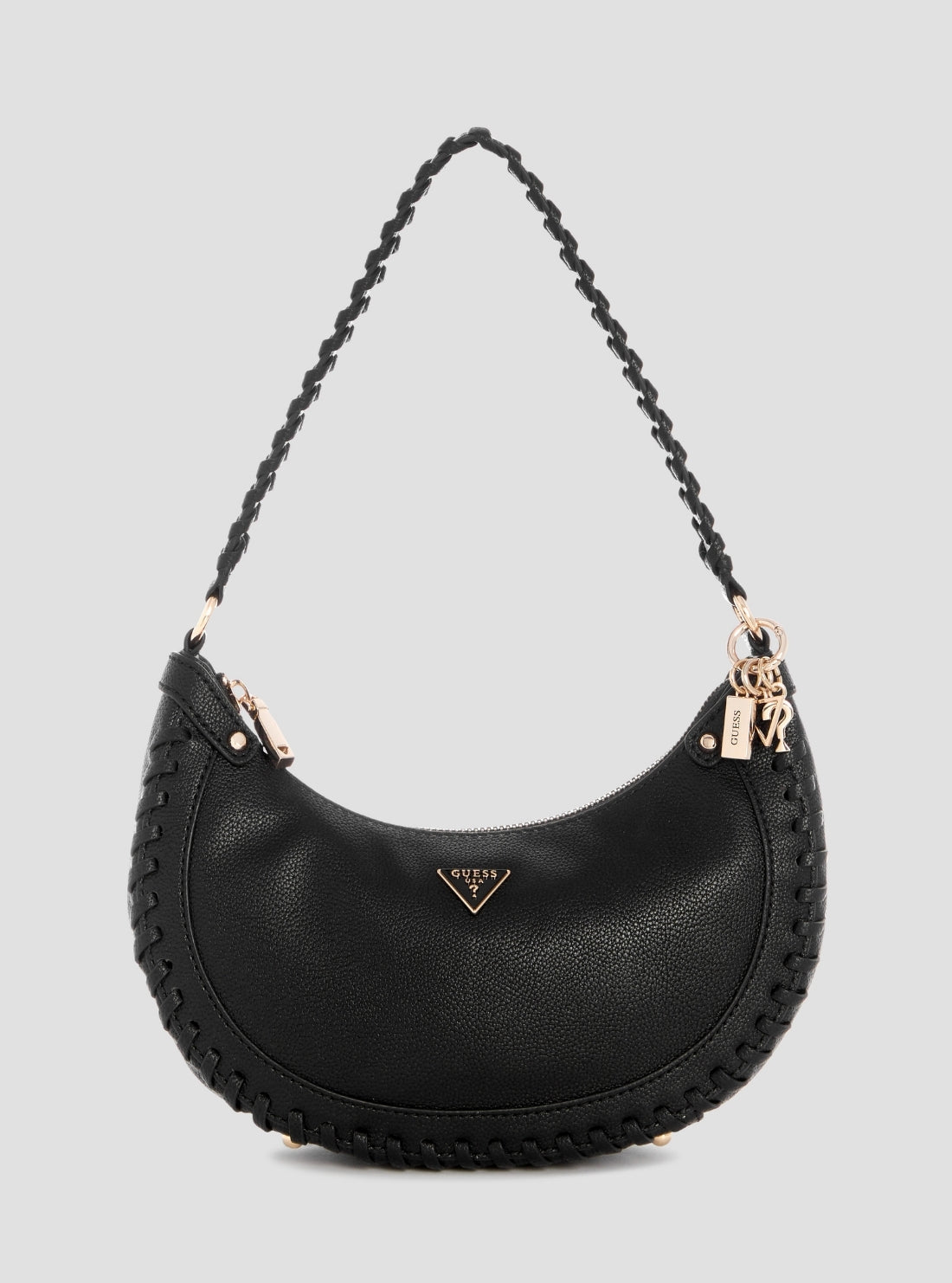 GUESS Handbags Black Petra Hobo Shoulder Bag BG975001 Front View