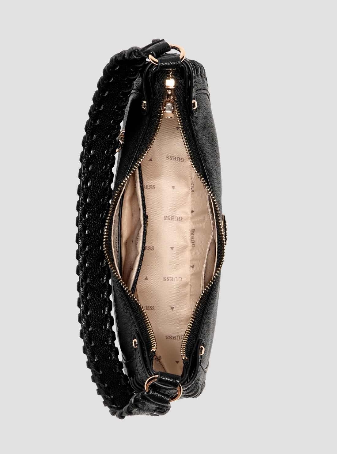 GUESS Handbags Black Petra Hobo Shoulder Bag BG975001 Inside View