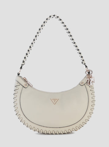 GUESS Womens Off-White Petra Hobo Shoulder Bag BG975001 Front View