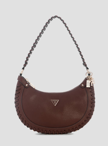 GUESS Womens Brown Petra Hobo Shoulder Bag BG975001 Front View