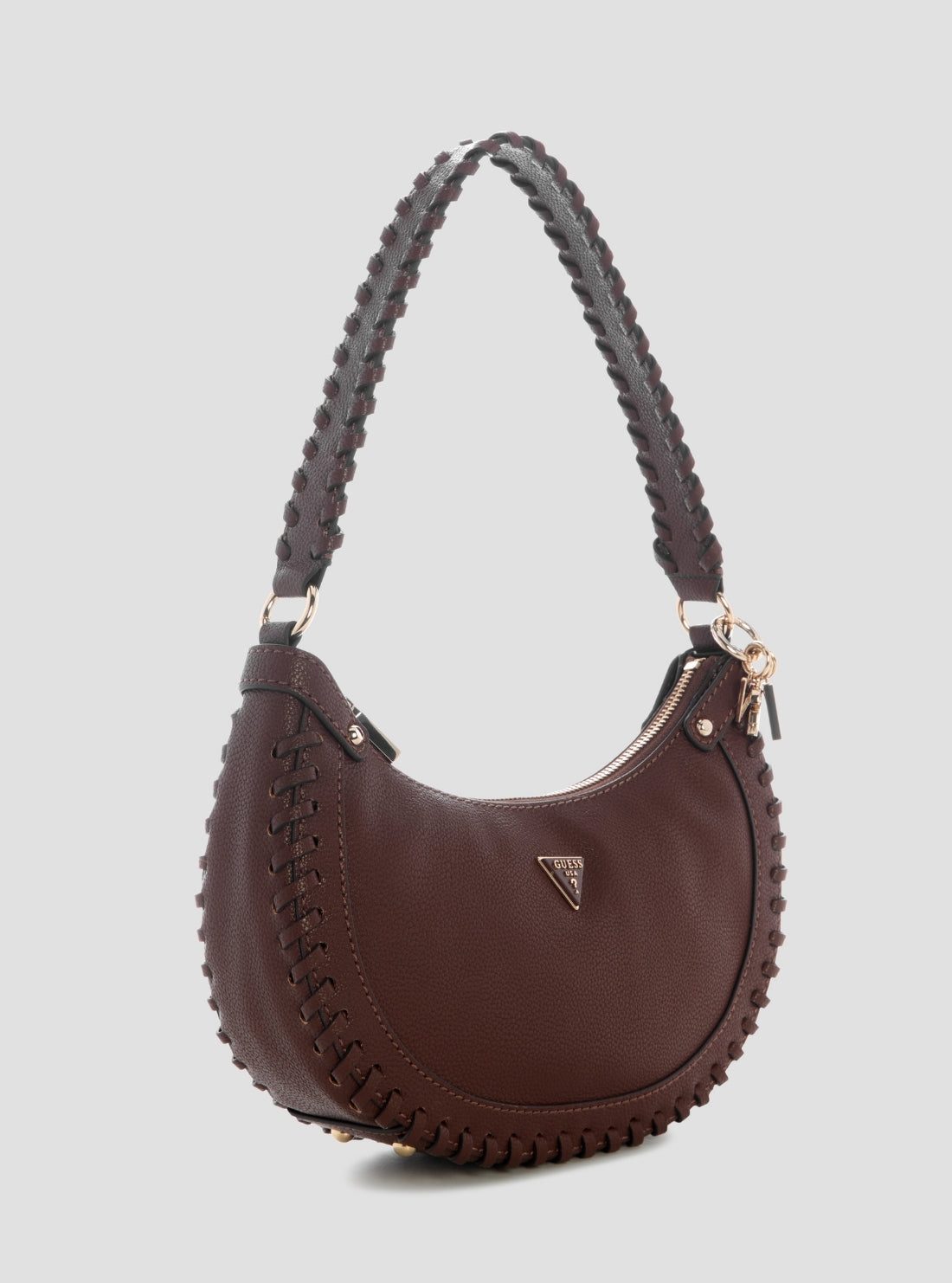GUESS Womens Brown Petra Hobo Shoulder Bag BG975001 Side View