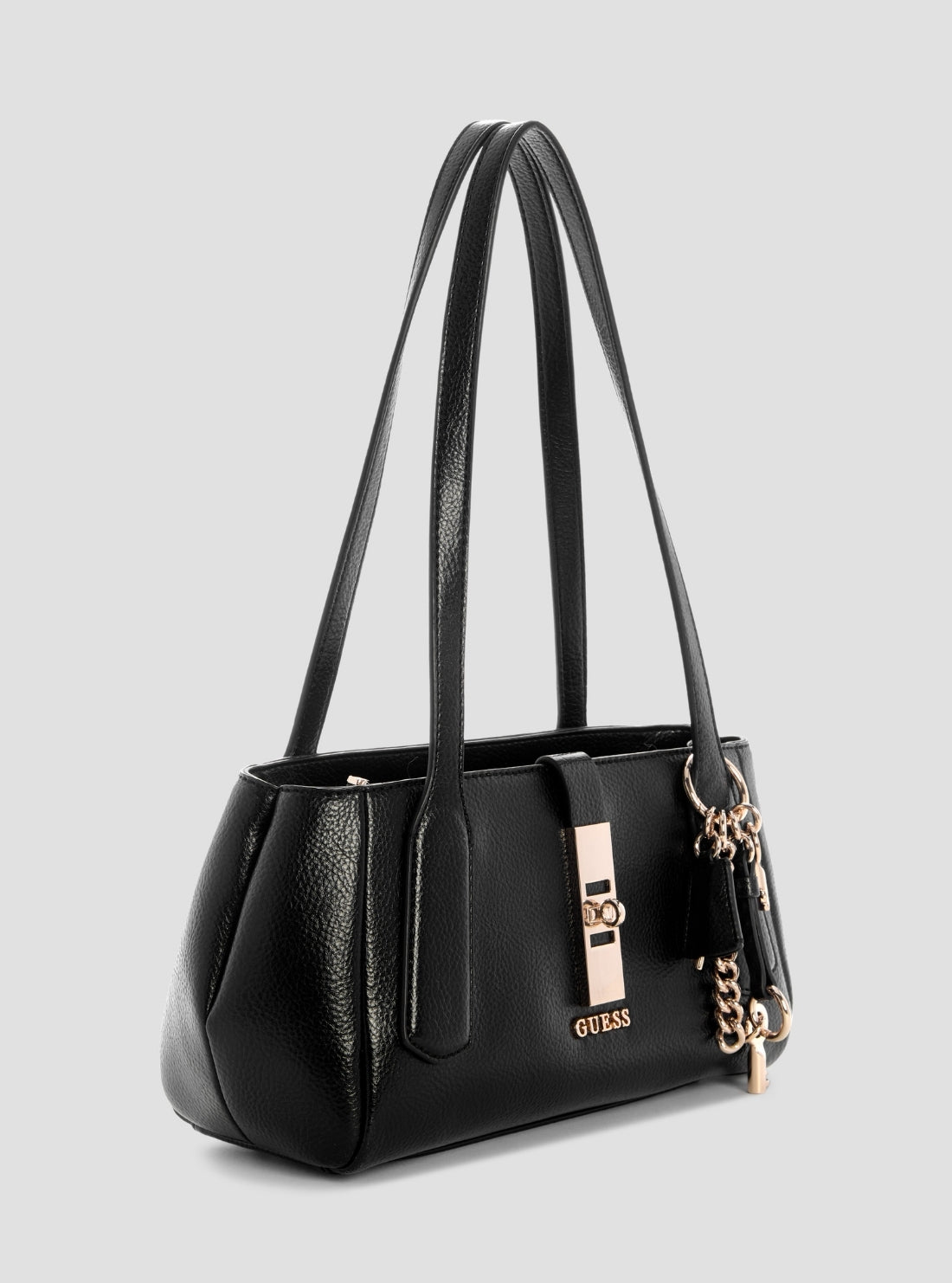 GUESS Womens Black Brooke Shoulder Satchel Bag BG989708 Front Side View