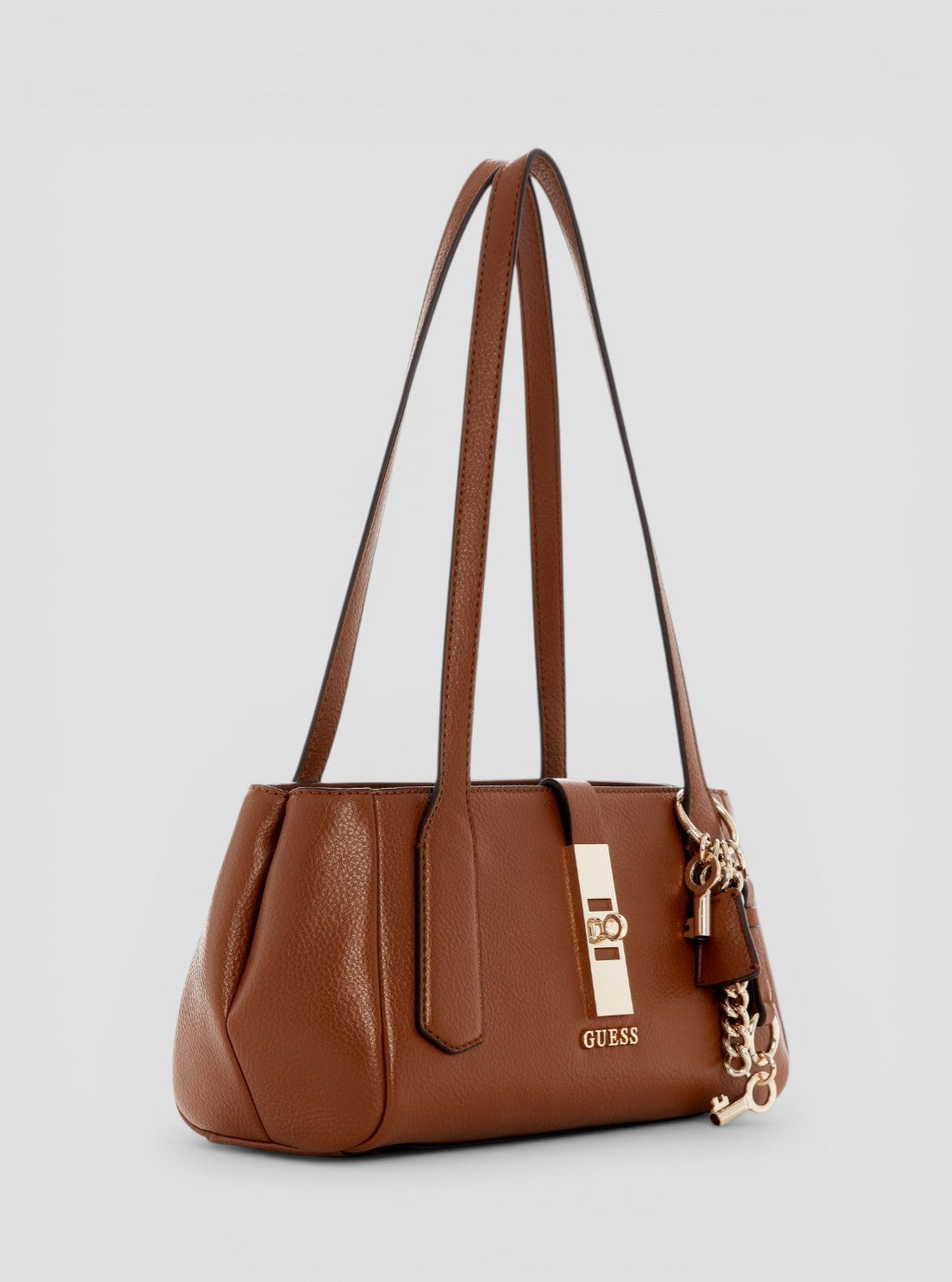 GUESS Womens Brown Brooke Shoulder Satchel Bag BG989708 Side View