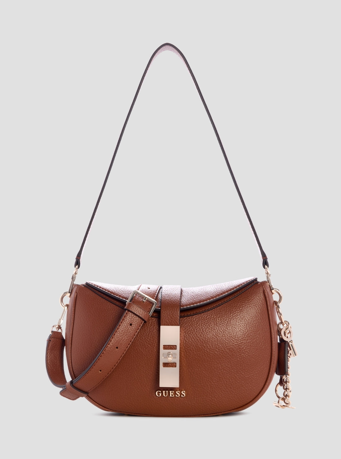GUESS Womens Brown Brooke Shoulder Bag BG989718 Front View
