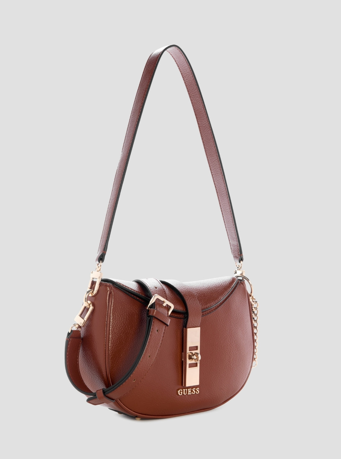 GUESS Womens Brown Brooke Shoulder Bag BG989718 Front Side View