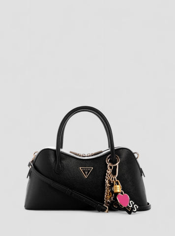 GUESS Womens Black Davina Satchel Bag BG989906 Front View